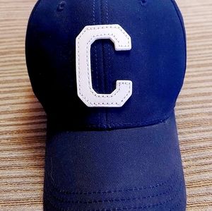 Coach varsity C leather strap dad hat